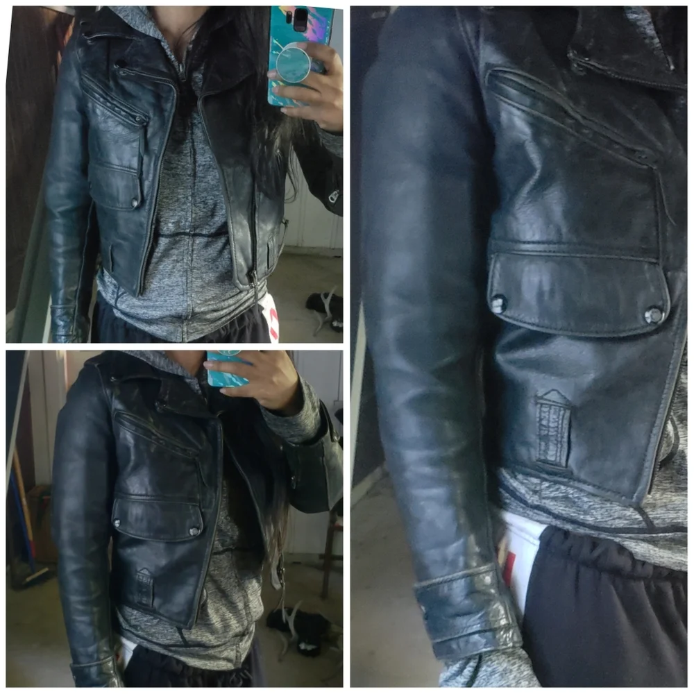 1950s Horsehide Leather Jacket Moto Biker XXS